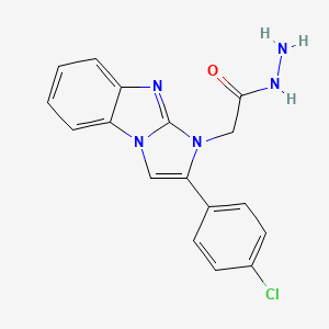 molecular formula C17H14ClN5O B13363912 2-[2-(4-chlorophenyl)-1H-imidazo[1,2-a]benzimidazol-1-yl]acetohydrazide 