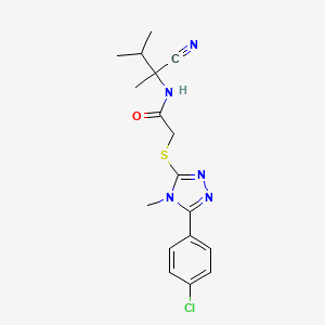 molecular formula C17H20ClN5OS B13363927 2-{[5-(4-chlorophenyl)-4-methyl-4H-1,2,4-triazol-3-yl]sulfanyl}-N-(1-cyano-1,2-dimethylpropyl)acetamide 