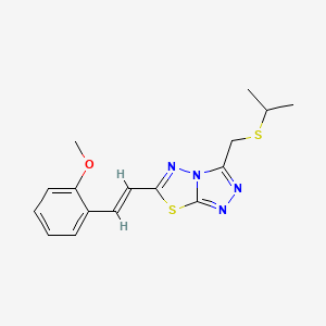 2-(2-{3-[(Isopropylsulfanyl)methyl][1,2,4]triazolo[3,4-b][1,3,4]thiadiazol-6-yl}vinyl)phenyl methyl ether