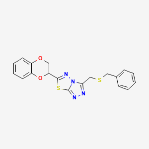 3-[(Benzylsulfanyl)methyl]-6-(2,3-dihydro-1,4-benzodioxin-2-yl)[1,2,4]triazolo[3,4-b][1,3,4]thiadiazole