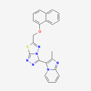 molecular formula C22H16N6OS B13364005 2-Methyl-3-{6-[(naphthalen-1-yloxy)methyl][1,2,4]triazolo[3,4-b][1,3,4]thiadiazol-3-yl}imidazo[1,2-a]pyridine 