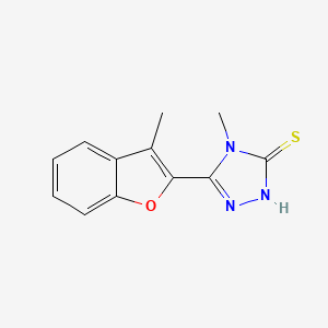 molecular formula C12H11N3OS B13364014 4-methyl-5-(3-methyl-1-benzofuran-2-yl)-4H-1,2,4-triazole-3-thiol 