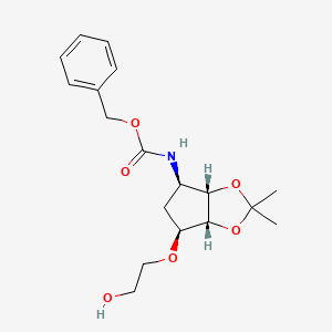 molecular formula C18H25NO6 B1336403 Benzyl ((3aS,4R,6S,6aR)-6-(2-hydroxyethoxy)-2,2-dimethyltetrahydro-3aH-cyclopenta[d][1,3]dioxol-4-yl)carbamate CAS No. 274693-54-8