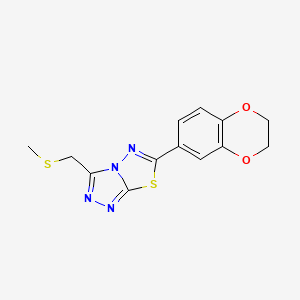 6-(2,3-Dihydro-1,4-benzodioxin-6-yl)-3-[(methylsulfanyl)methyl][1,2,4]triazolo[3,4-b][1,3,4]thiadiazole