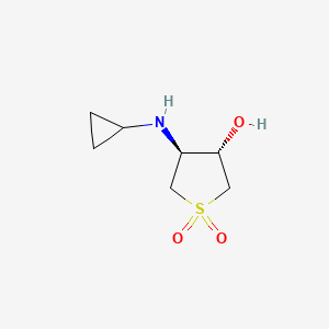 molecular formula C7H13NO3S B13364057 (3S,4S)-3-(Cyclopropylamino)-4-hydroxytetrahydrothiophene 1,1-dioxide 