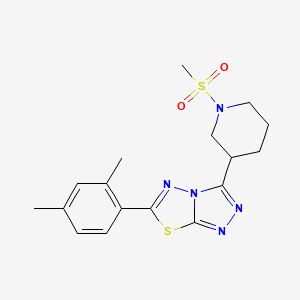 molecular formula C17H21N5O2S2 B13364075 6-(2,4-Dimethylphenyl)-3-[1-(methylsulfonyl)-3-piperidinyl][1,2,4]triazolo[3,4-b][1,3,4]thiadiazole 