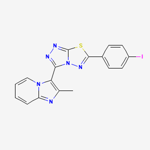 molecular formula C17H11IN6S B13364091 3-[6-(4-Iodophenyl)[1,2,4]triazolo[3,4-b][1,3,4]thiadiazol-3-yl]-2-methylimidazo[1,2-a]pyridine 