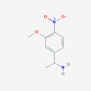 molecular formula C9H12N2O3 B13364110 1-(3-Methoxy-4-nitrophenyl)ethan-1-amine 