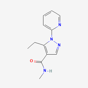 molecular formula C12H14N4O B13364120 5-ethyl-N-methyl-1-(2-pyridinyl)-1H-pyrazole-4-carboxamide 