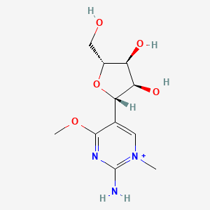 2-Amino-5-((2S,3R,4S,5R)-3,4-dihydroxy-5-(hydroxymethyl)tetrahydrofuran-2-yl)-4-methoxy-1-methylpyrimidin-1-ium