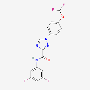 molecular formula C16H10F4N4O2 B13364187 1-[4-(difluoromethoxy)phenyl]-N-(3,5-difluorophenyl)-1H-1,2,4-triazole-3-carboxamide 