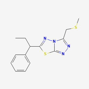 3-[(Methylsulfanyl)methyl]-6-(1-phenylpropyl)[1,2,4]triazolo[3,4-b][1,3,4]thiadiazole