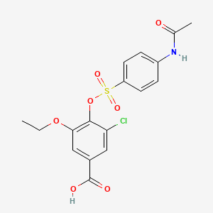 4-({[4-(Acetylamino)phenyl]sulfonyl}oxy)-3-chloro-5-ethoxybenzoic acid