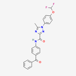 molecular formula C24H18F2N4O3 B13364266 N-(4-benzoylphenyl)-1-[4-(difluoromethoxy)phenyl]-5-methyl-1H-1,2,4-triazole-3-carboxamide 