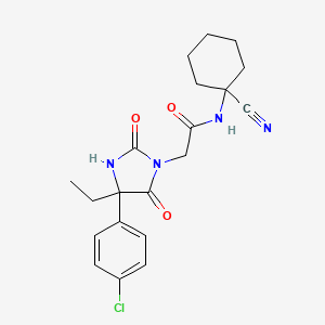 2-(4-(4-Chlorophenyl)-4-ethyl-2,5-dioxoimidazolidin-1-yl)-N-(1-cyanocyclohexyl)acetamide