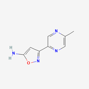 molecular formula C8H8N4O B13364280 3-(5-Methylpyrazin-2-yl)isoxazol-5-amine 