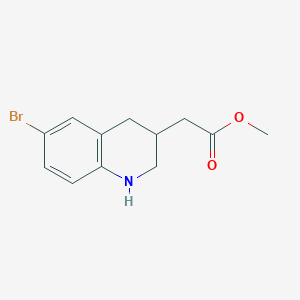 molecular formula C12H14BrNO2 B13364340 Methyl 2-(6-bromo-1,2,3,4-tetrahydroquinolin-3-yl)acetate 