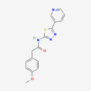 molecular formula C16H14N4O2S B13364360 2-(4-methoxyphenyl)-N-[5-(pyridin-3-yl)-1,3,4-thiadiazol-2-yl]acetamide 