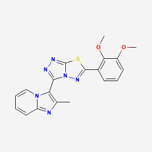 molecular formula C19H16N6O2S B13364368 3-[6-(2,3-Dimethoxyphenyl)[1,2,4]triazolo[3,4-b][1,3,4]thiadiazol-3-yl]-2-methylimidazo[1,2-a]pyridine 