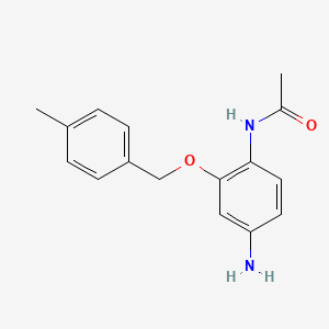 molecular formula C16H18N2O2 B13364373 N-{4-amino-2-[(4-methylbenzyl)oxy]phenyl}acetamide 