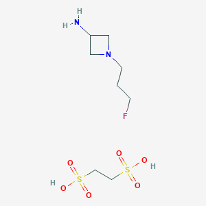 molecular formula C8H19FN2O6S2 B13364378 1-(3-Fluoropropyl)azetidin-3-amine ethane-1,2-disulfonate 