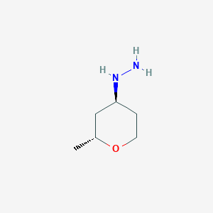 molecular formula C6H14N2O B13364385 ((2R,4S)-2-Methyltetrahydro-2H-pyran-4-yl)hydrazine 