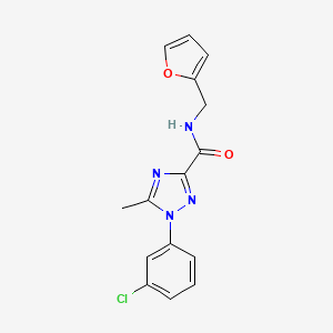 molecular formula C15H13ClN4O2 B13364391 1-(3-chlorophenyl)-N-(2-furylmethyl)-5-methyl-1H-1,2,4-triazole-3-carboxamide 