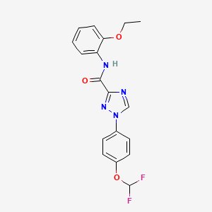 molecular formula C18H16F2N4O3 B13364392 1-[4-(difluoromethoxy)phenyl]-N-(2-ethoxyphenyl)-1H-1,2,4-triazole-3-carboxamide 