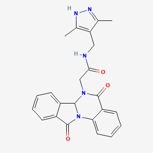 N-[(3,5-dimethyl-1H-pyrazol-4-yl)methyl]-2-(5,11-dioxo-6a,11-dihydroisoindolo[2,1-a]quinazolin-6(5H)-yl)acetamide