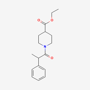 molecular formula C17H23NO3 B13364423 Ethyl 1-(2-phenylpropanoyl)-4-piperidinecarboxylate 