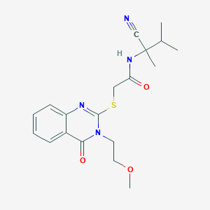 molecular formula C19H24N4O3S B13364426 N-(1-cyano-1,2-dimethylpropyl)-2-{[3-(2-methoxyethyl)-4-oxo-3,4-dihydroquinazolin-2-yl]sulfanyl}acetamide 