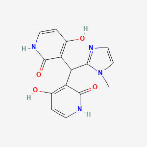 4-hydroxy-3-[(4-hydroxy-2-oxo-1,2-dihydro-3-pyridinyl)(1-methyl-1H-imidazol-2-yl)methyl]-2(1H)-pyridinone