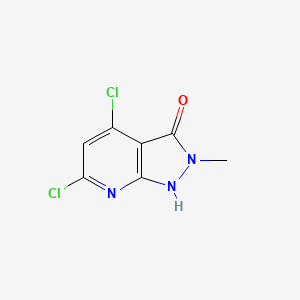 molecular formula C7H5Cl2N3O B13364486 4,6-Dichloro-2-methyl-1H-pyrazolo[3,4-B]pyridin-3(2H)-one 