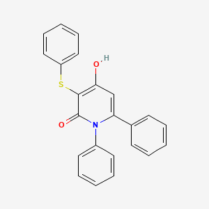 molecular formula C23H17NO2S B13364491 4-hydroxy-1,6-diphenyl-3-(phenylsulfanyl)-2(1H)-pyridinone 