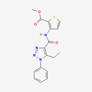 molecular formula C17H16N4O3S B13364503 methyl 3-{[(5-ethyl-1-phenyl-1H-1,2,3-triazol-4-yl)carbonyl]amino}-2-thiophenecarboxylate 