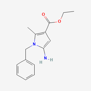 molecular formula C15H18N2O2 B13364512 Ethyl 5-amino-1-benzyl-2-methyl-1H-pyrrole-3-carboxylate 