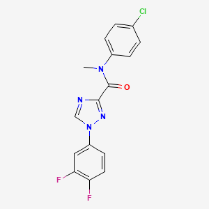 molecular formula C16H11ClF2N4O B13364528 N-(4-chlorophenyl)-1-(3,4-difluorophenyl)-N-methyl-1H-1,2,4-triazole-3-carboxamide 