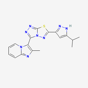 3-[6-(5-isopropyl-1H-pyrazol-3-yl)[1,2,4]triazolo[3,4-b][1,3,4]thiadiazol-3-yl]-2-methylimidazo[1,2-a]pyridine