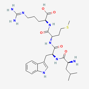 molecular formula C28H44N8O5S B1336459 L-Arginine, L-leucyl-L-tryptophyl-L-methionyl- CAS No. 67368-23-4