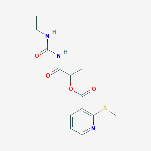 [1-(Ethylcarbamoylamino)-1-oxopropan-2-yl] 2-methylsulfanylpyridine-3-carboxylate