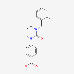 molecular formula C18H17FN2O3 B13364633 4-(3-(2-fluorobenzyl)-2-oxotetrahydro-1(2H)-pyrimidinyl)benzoic acid 