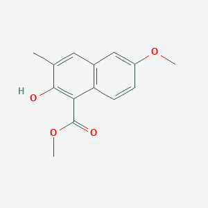 molecular formula C14H14O4 B13364639 Methyl 2-hydroxy-6-methoxy-3-methyl-1-naphthoate 