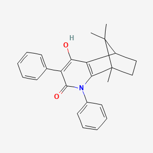 molecular formula C25H25NO2 B13364762 6-Hydroxy-1,11,11-trimethyl-3,5-diphenyl-3-azatricyclo[6.2.1.0~2,7~]undeca-2(7),5-dien-4-one 