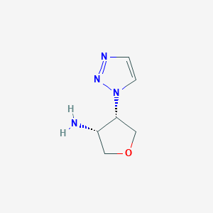 molecular formula C6H10N4O B13364776 (3R,4S)-4-(1H-1,2,3-Triazol-1-yl)tetrahydrofuran-3-amine CAS No. 1820580-62-8