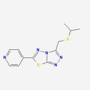 molecular formula C12H13N5S2 B13364778 Isopropyl [6-(4-pyridinyl)[1,2,4]triazolo[3,4-b][1,3,4]thiadiazol-3-yl]methyl sulfide 