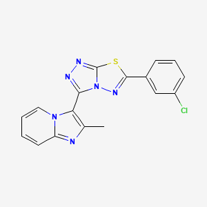 molecular formula C17H11ClN6S B13364780 3-[6-(3-Chlorophenyl)[1,2,4]triazolo[3,4-b][1,3,4]thiadiazol-3-yl]-2-methylimidazo[1,2-a]pyridine 