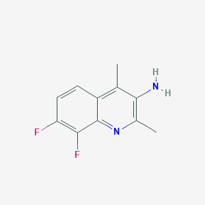 molecular formula C11H10F2N2 B13364783 7,8-Difluoro-2,4-dimethylquinolin-3-amine 