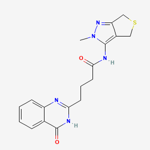 molecular formula C18H19N5O2S B13364790 4-(4-hydroxyquinazolin-2-yl)-N-(2-methyl-2,6-dihydro-4H-thieno[3,4-c]pyrazol-3-yl)butanamide 