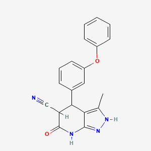 3-methyl-6-oxo-4-(3-phenoxyphenyl)-4,5,6,7-tetrahydro-2H-pyrazolo[3,4-b]pyridine-5-carbonitrile