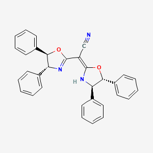 molecular formula C32H25N3O2 B13364805 (E)-2-((4R,5R)-4,5-Diphenyl-4,5-dihydrooxazol-2-yl)-2-((4R,5R)-4,5-diphenyloxazolidin-2-ylidene)acetonitrile 